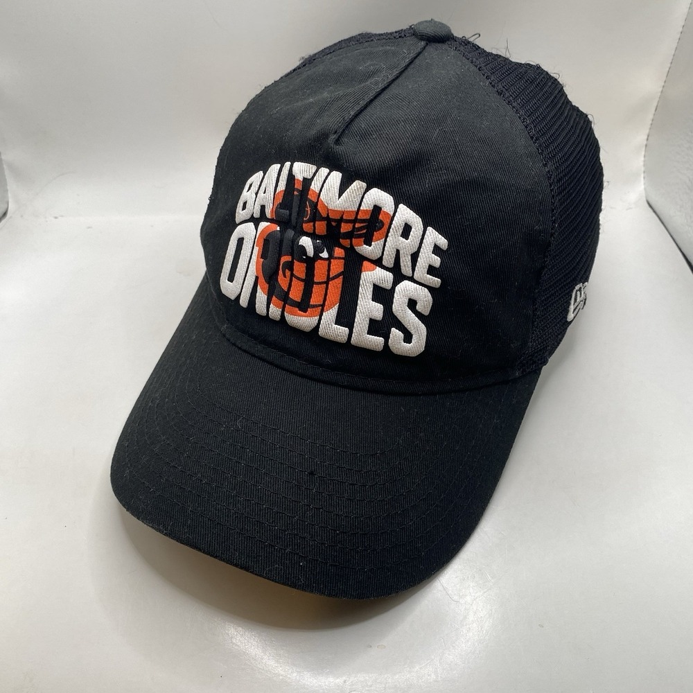 Baltimore Orioles Hat Youth New Era Black Snapback Trucker Cleaned VGC SEE PICS